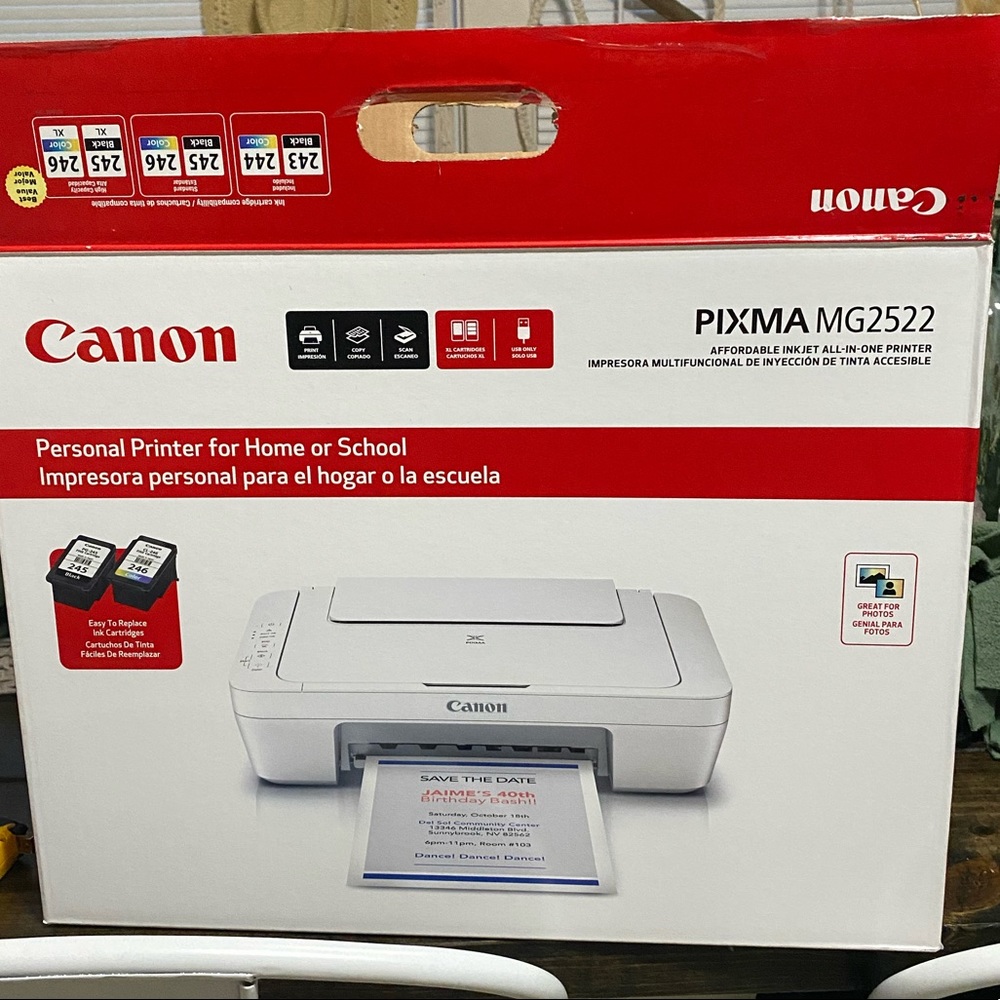 WHITE CANON PIXMA MG2522 PRINTER